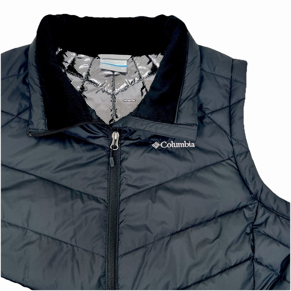 Columbia Omni Heat Insulated Puffer Vest Womens XL Black Lightweight Outdoor - Picture 2 of 11
